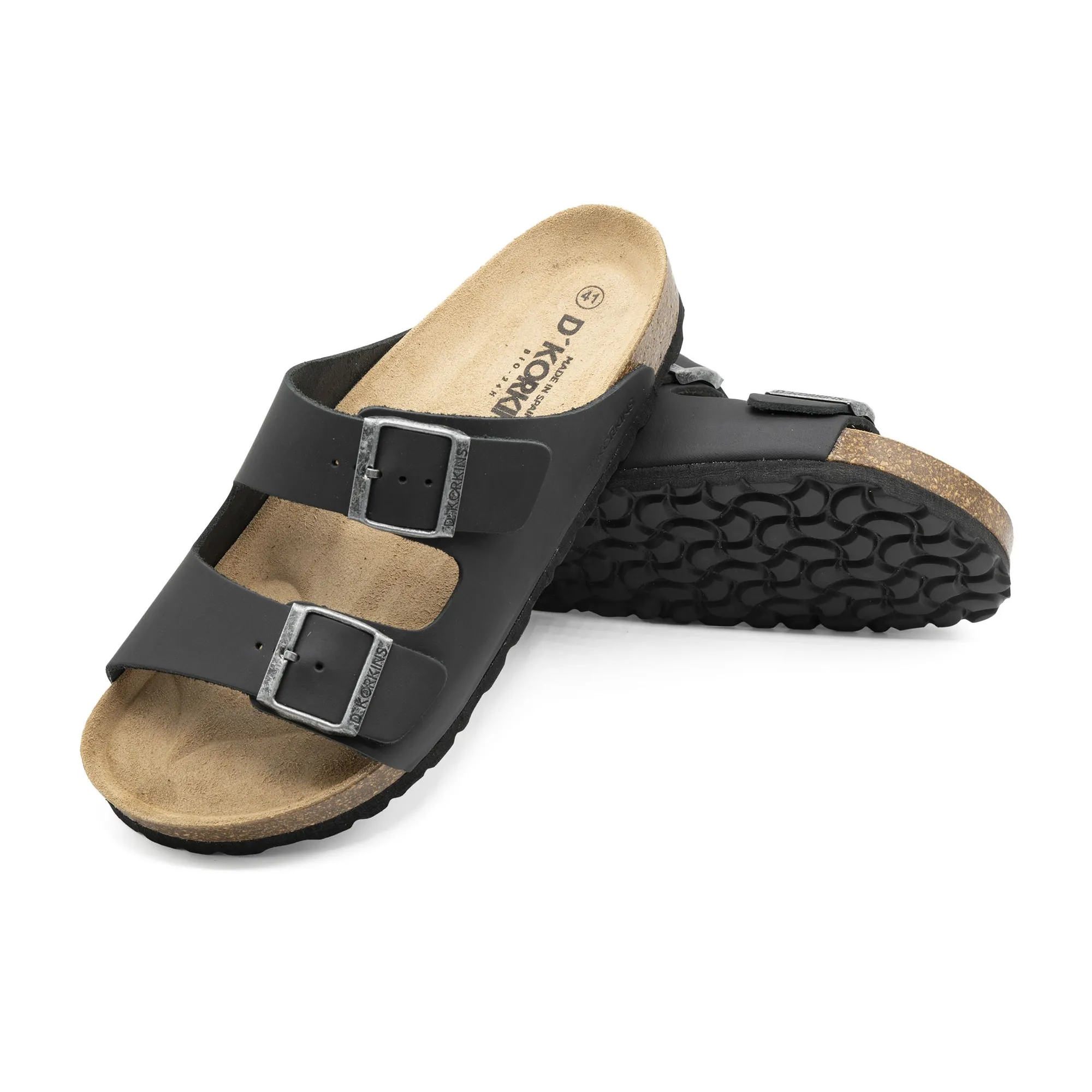 Paris hombre Negro cuero engrasado