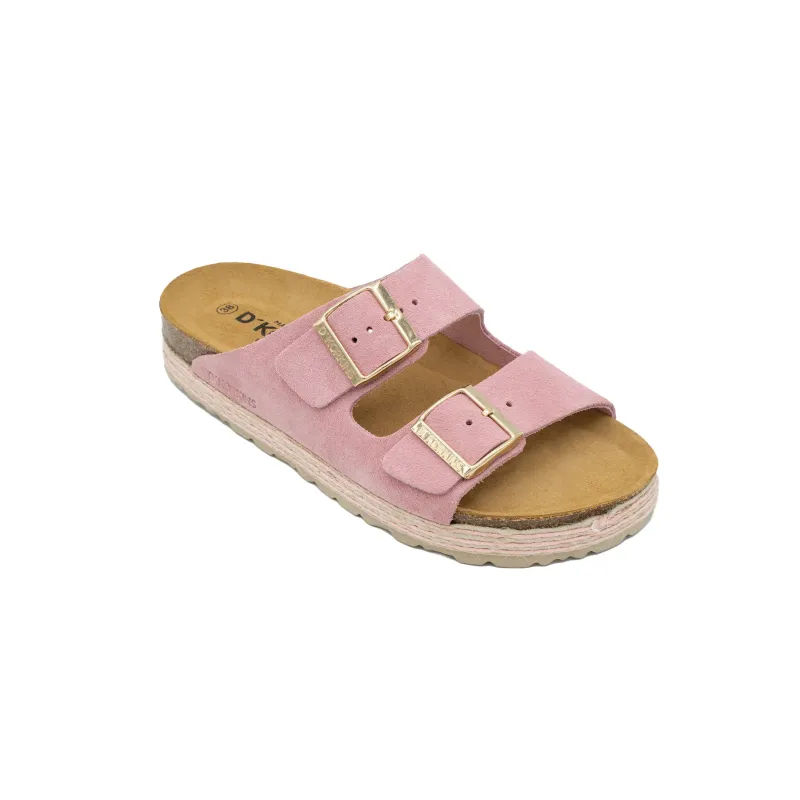 Paris trenza rosa serraje plataforma