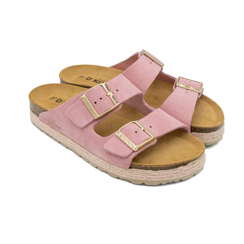 Paris trenza rosa serraje plataforma