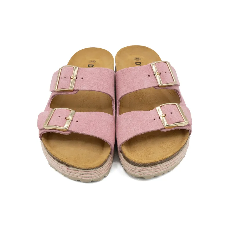 Paris trenza rosa serraje plataforma