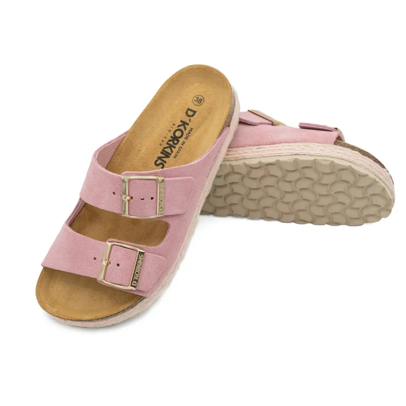 Paris trenza rosa serraje plataforma