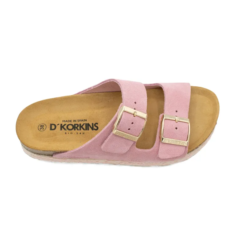 Paris trenza rosa serraje plataforma