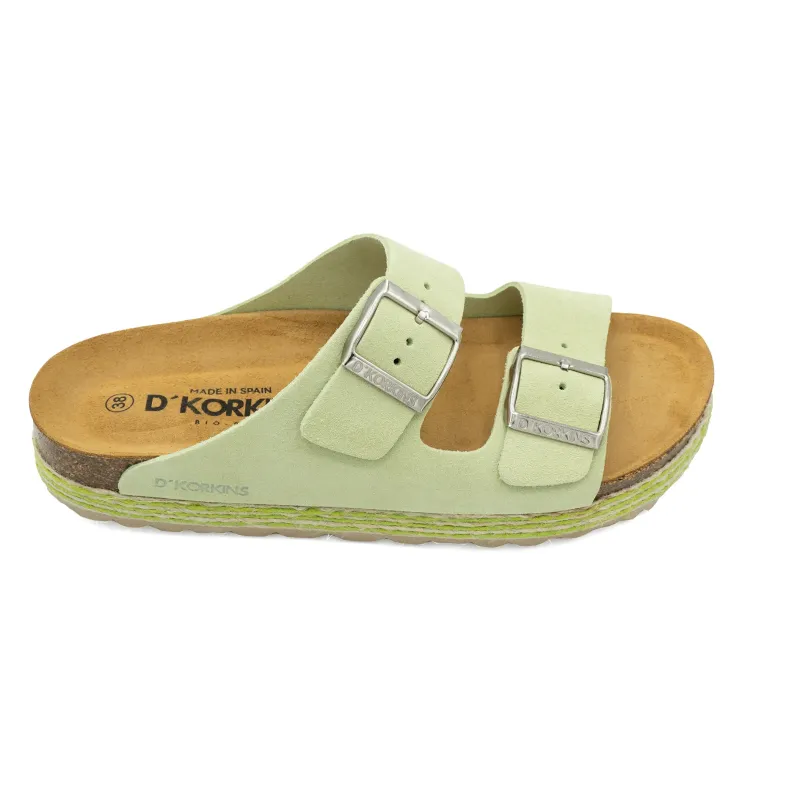 Paris trenza menta serraje plataforma