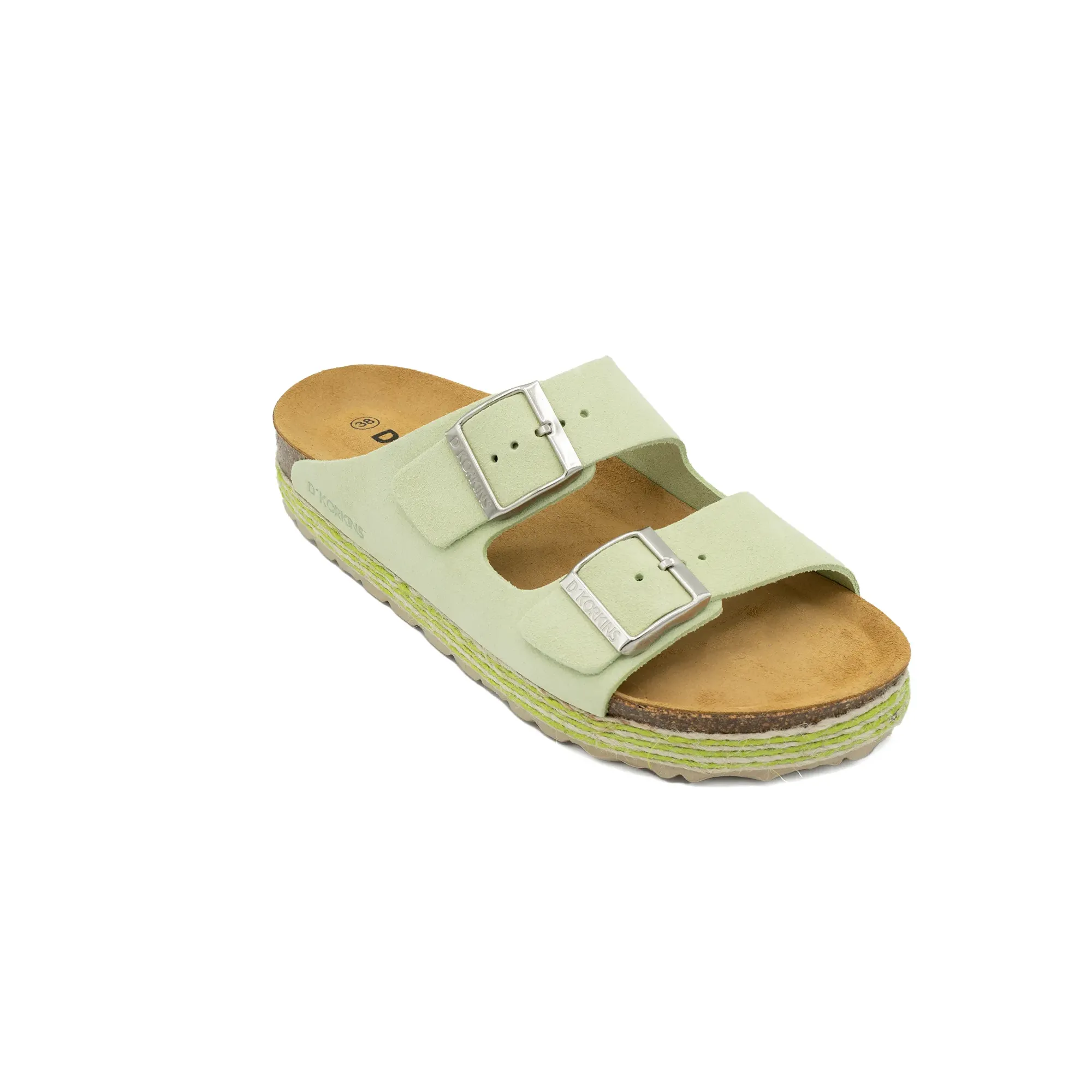 Paris trenza menta serraje plataforma