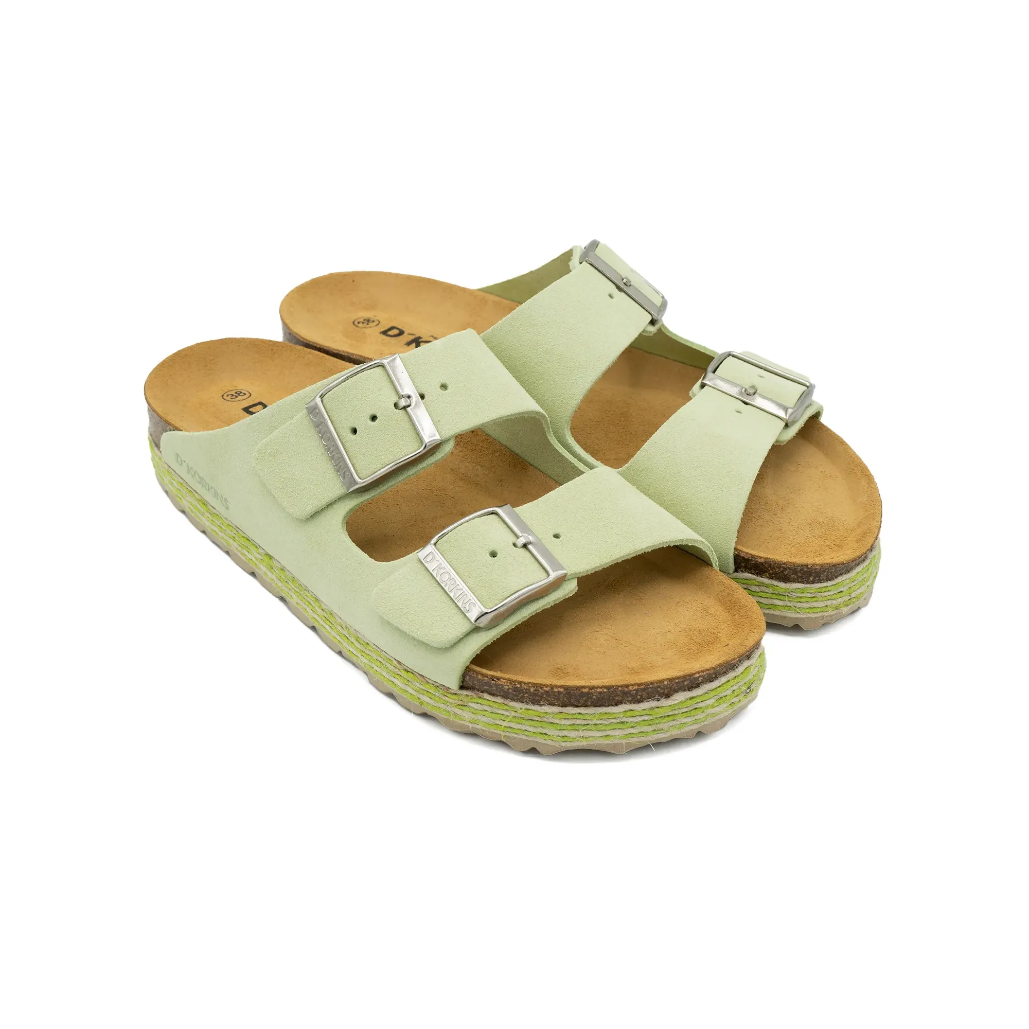 Paris trenza menta serraje plataforma