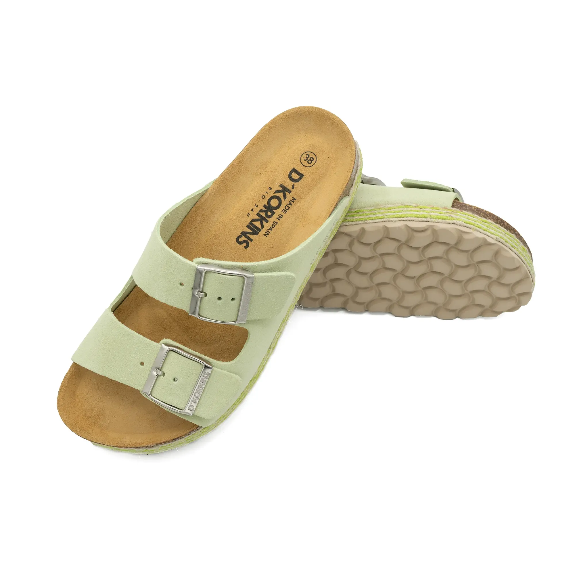 Paris trenza menta serraje plataforma