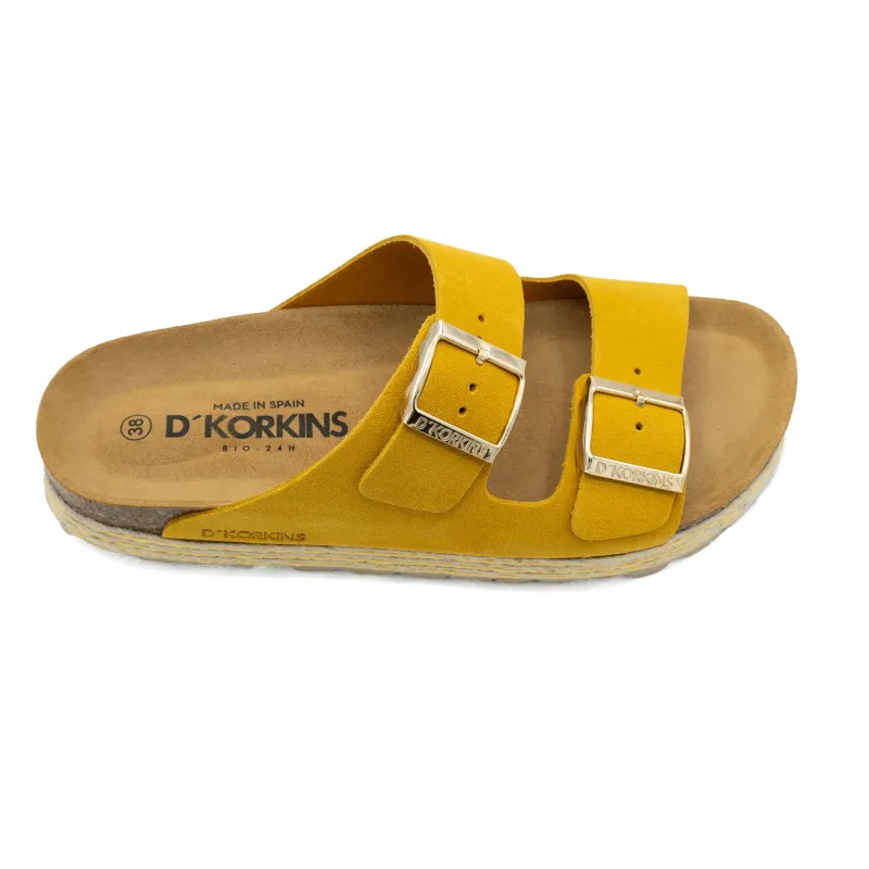 Paris trenza mostaza serraje plataforma