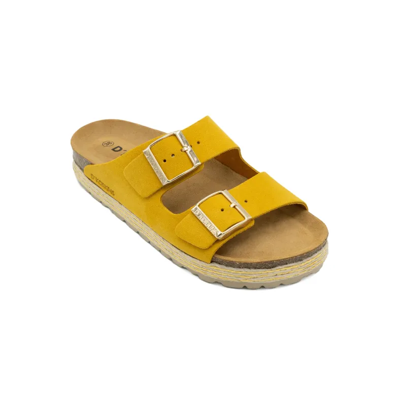 Paris trenza mostaza serraje plataforma