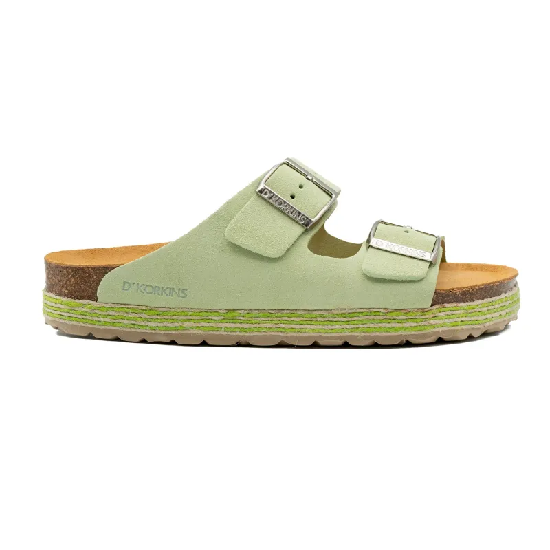 Paris trenza menta serraje plataforma